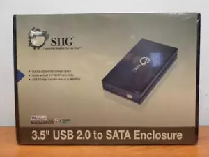 SIIG 3.5" USB 2.0 to SATA Enclosure Data Transfer Up to 480Mb/s w/Stand - NEW - Picture 1 of 1
