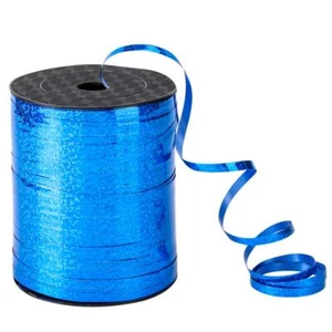 500 Yards Blue Crimped Curling Ribbon Shiny Metallic Balloon Roll for Gift Bo... - Picture 1 of 5