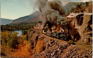 Vtg CO Postcard Double Header Narrow Gauge Train RR Railroad Durango Silverton - Picture 1 of 2