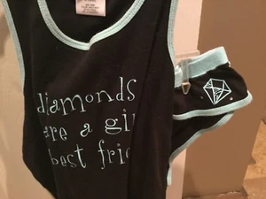SET BIANCHERIA DA NOTTE DONNA 2 pezzi-small-black diamond are a girls best friend-sm-euc - Foto 1 di 8