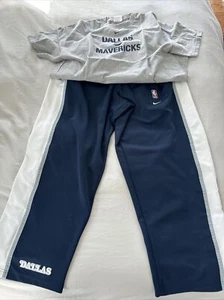 Vintage Nike 87 Rewind NBA Dallas Mavericks Warm Up Pants & T-Shirt XL Luka - Picture 1 of 13