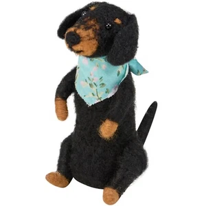 Decoración primitiva del hogar Primitivos de fieltro de Kathy perro dachshund adorno de criatura - Imagen 1 de 1