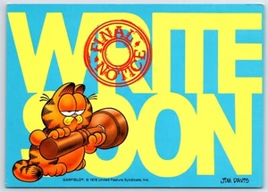Postcard Garfield Cat Cartoon Write Soon Final Notice Z17 - Picture 1 of 2