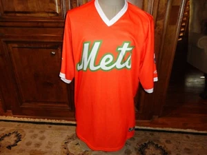 Vtg Orange New York Mets 31 Strike Out Hunger Screen Baseball PROMO Jersey Sz 50 - Picture 1 of 11