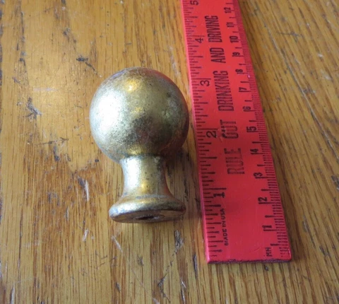 Vintage Round Brass & Resin Finial lamp part ball globe sphere shape gold color Cover
