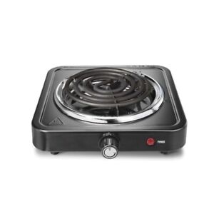 Portable Single Burner Cooktop, Adjustable Temperature, Stainless Steel Plate