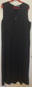 Isaac Mizrahi Live women's size 3XLP Black Sleeveless Long Dress, A Line, Cotton - Picture 1 of 12
