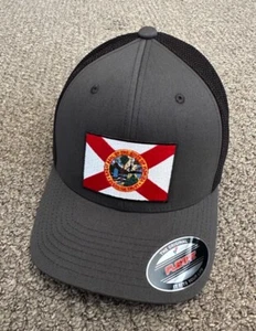 Florida Hat FlexFit Mesh Flag Cap Individually Handcrafted in Florida - Picture 1 of 4