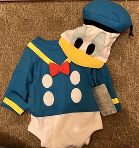 Disney Store Donald Duck Baby Bodysuit Dress Up Costume Halloween NEW 9-12 Mo. - Picture 1 of 7