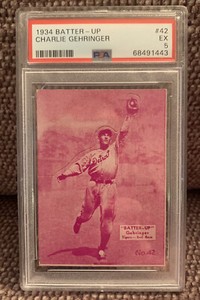 1934 BATTER-UP #42 CHARLIE GEHRINGER - PSA 5 EX