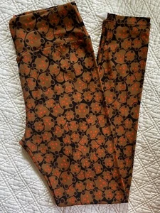 Leggings Lularoe OS nero con stampa orsacchiotti marroni e arancioni 2016 - Foto 1 di 2