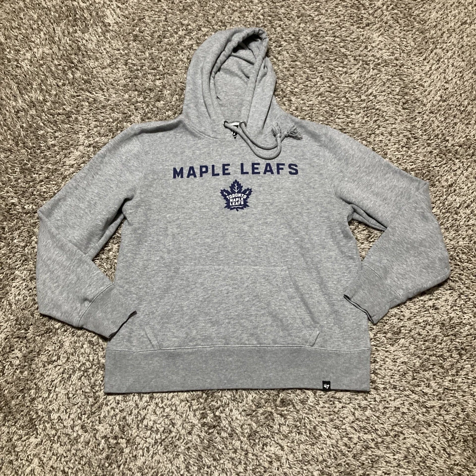 Toronto Maple Leafs Hoodie 47 Brand Size Medium Gray Pullover - Image 1 of 4