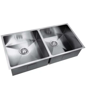 NNEDSZ Stainless Steel Kitchen Sink 865X440MM Under/Topmount Laundry Double Bowl - Picture 1 of 7