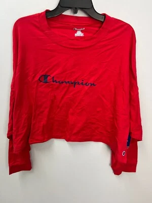 Camisa para dormir Champion roja cuello redondo recortada manga larga manga ancha mujer talla L Foto 1 de 4