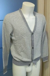 GRAN SASSO TG M - MAGLIONE GILET CARDIGAN GRIGIO CON TOPPE GOMITI 100% ORIGINALE - Bild 1 von 8