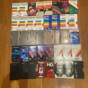 46 Empty Vintage VHS Boxes Recordable Sony Panasonic Movie Cases 80s 90s Art - Picture 1 of 10