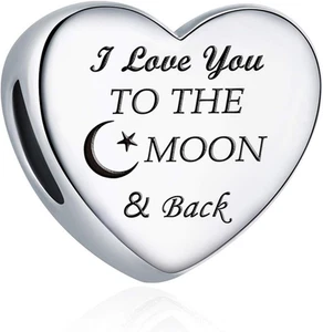 Charm Love Adatto per Charms Bracciale "Ti Amo alla Luna e ritorno" Love Cuore  - Foto 1 di 12