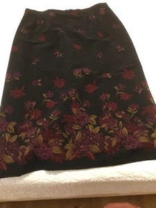 Vintage Briggs New York Damen Rock Blumenmuster Wildlederimitat Größe 20W - Bild 1 von 5