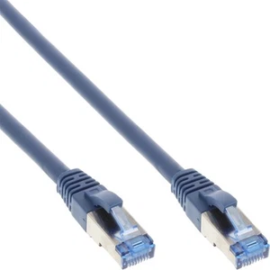 InLine Patchkabel Cat.6A, S/FTP (PiMf), halogenfrei, 500MHz, blau, 0,5m - Bild 1 von 3