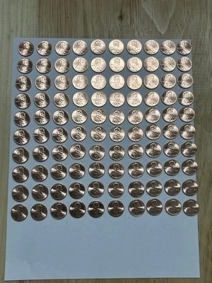 2023 Penny Extra V Error, Set Of 100 Coins. All 100 Coins Have The Extra V - Image 1 of 4