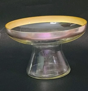 Ciotola piatto in vetro vintage Dorothy Thorpe bordata argento - Foto 1 di 6