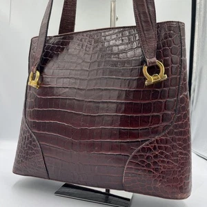 Salvatore Ferragamo Schultertasche Handtasche Gancini Leder Bordeaux Authentisch - Bild 1 von 24