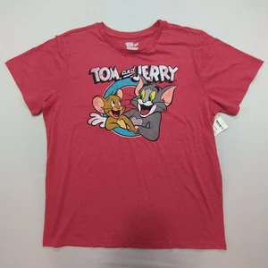 Nueva Camiseta Roja Tom and Jerry Dibujos Animados Para Hombre Talla XXL Retro Aspecto Vintage - Imagen 1 de 3