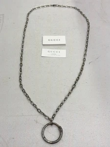 Gucci Ouroboros Herren Sterlingsilber Anhänger Halskette 35" - Bild 1 von 7