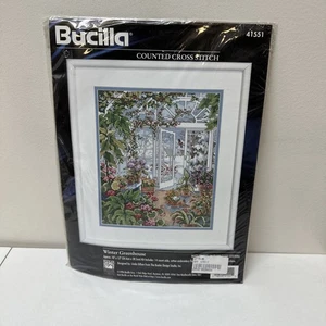 Bucilla Counted Cross Stitch Kit #41551 Winter Greenhouse 1996 NEW - Picture 1 of 5