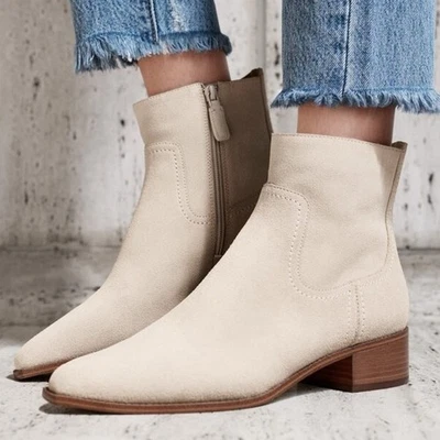 Botines Cole Haan Para Mujer Naia Western Elegantes Cremallera Lateral Talla 7.5 Marfil NUEVO Foto 1 de 4