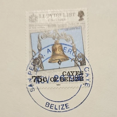 Cayos de Belice Lloyd's Lost (Scott 11) en portada de Ambergis Caye (noviembre de 1986) Foto 1 de 2