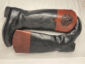 Stivali equitazione donna Frye Melissa in pelle con logo al ginocchio taglia 9B stile 76436 - Foto 1 di 5