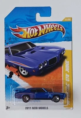 2011 Hot Wheels New Models 70 Pontiac GTO Judge Error Car Wrong Back Wheels - Image 1 of 2