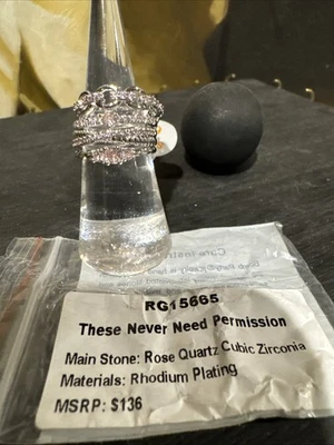 Bomb Party Delicates размер 6 эти никогда не нуждаются в разрешении родиевый розовый кварц фианит - Изображение 1 из 4