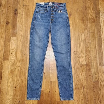 Alice And Olivia Good High Rise In Time flys Skinny Stretch Jeans 25 Blue - Image 1 of 4