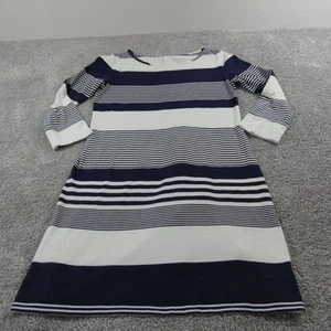 Lilly Pulitzer Dress Womens Small Navy White Striped Cotton Pima Knit Pullover - Picture 1 of 17