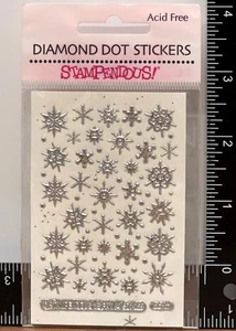 Rarität Stampendous! Diamant Punkte Silber Schneeflocken Aufkleber Verzierung DD107S - Bild 1 von 2