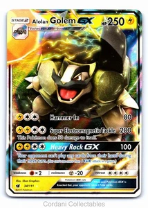 Alolan Golem GX 34/111 - Crimson Invasion - Pokemon Card - Near Mint - Picture 1 of 2