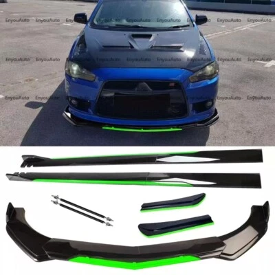 Front Bumper Lip Side Skirt Rear Bumper Lip Strut Rods Green for Mitsubishi Foto 1 de 4