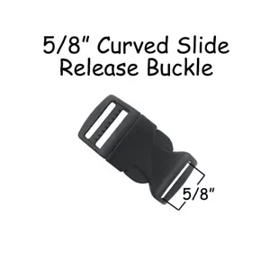 Fibbie 5/8 pollici plastica nera curva sgancio laterale fibbia collare cane hardware - Foto 1 di 2