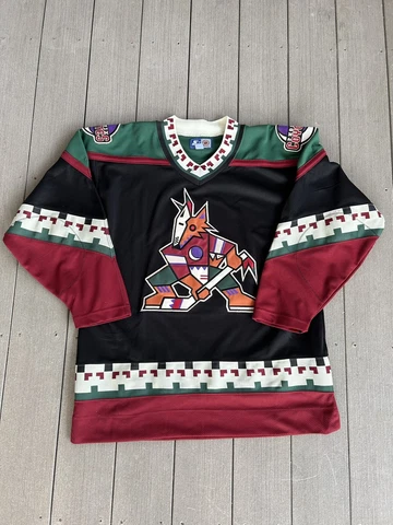 Vintage Phoenix Coyotes Jersey Black Kachina Starter 90s NHL Hockey Arizona Sz L Cover