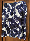 Cato Woman 18 20 Skirt Blue Black White Preowned Lined Floral Pockets Zipper
