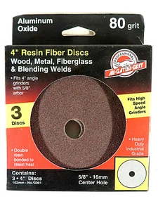 Ali-Gator-Grit Sandpaper #3061 80 Grit 3 Pack Discs 4" x 5/8" NEW - Bild 1 von 5