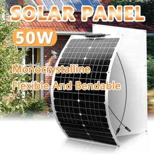 50W Flexible Solar Panel 12V Monocrystalline Solar PV Module For Car RV Boat - Bild 1 von 12