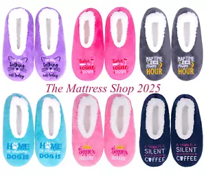 ~❤️~SNUGGUPS Quotes Womens Slippers Ladies Socks Mum Birthday Present - Picture 1 of 109