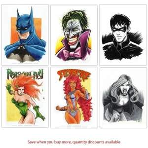 Superhero 2 Art Prints - 8.5"x11" Hand-Drawn Sketches - Picture 1 of 13