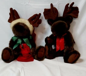 Boyds Bears Plush Father KissMoose #917280 Murray MooseHoffer Set of 2 - Bild 1 von 8