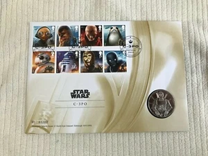 Simply Coins~ 2017 STAR WARS C-3PO BU COIN MEDAL FDC COVER MINT - Picture 1 of 3