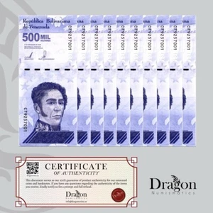 Venezuela 500 Mil Bolivar Soberano 2020 UNC X 10 PCS 500000 (1/2 Million) 🆕 🐉 - Picture 1 of 8