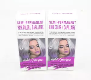 Lot of 2 Boxes Semi Permanent Hair Color Dye Hair Violet Purple 1.7 Oz Tubes - Picture 1 of 5